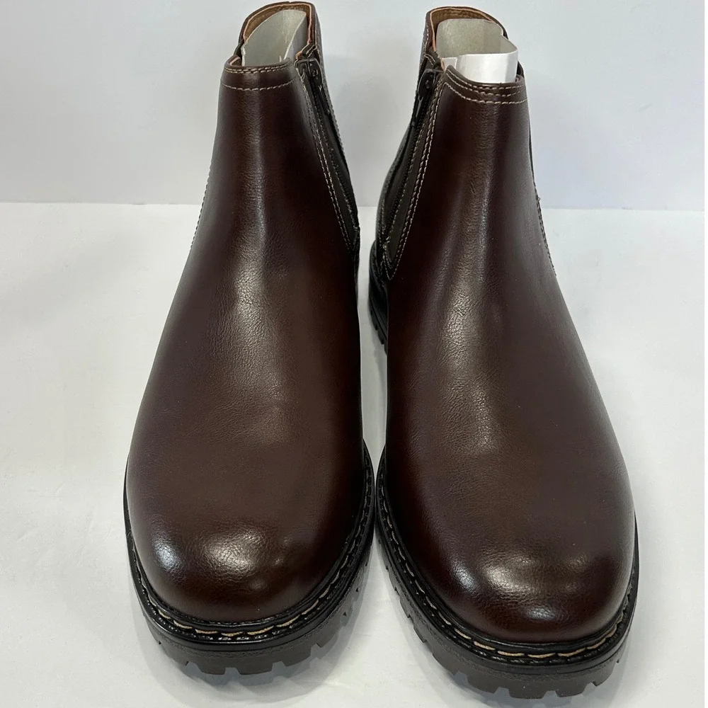 Madden NYC M Muse Mens Chelsea Boots Brown Lug Sole Zip Up MNMN45AM230 Size 11